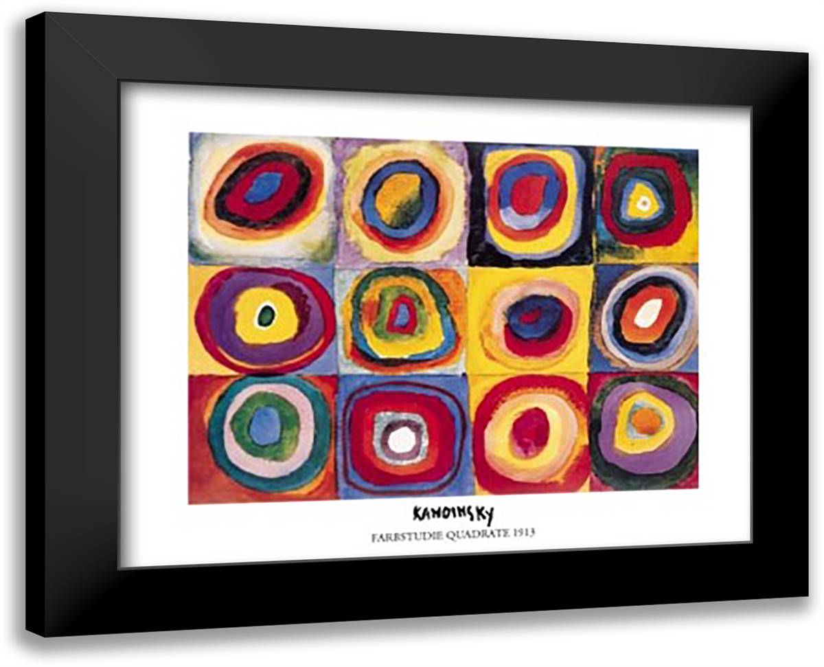 Farbstudie 18x15 Black Modern Wood Framed Art Print Poster by Kandinsky, Wassily