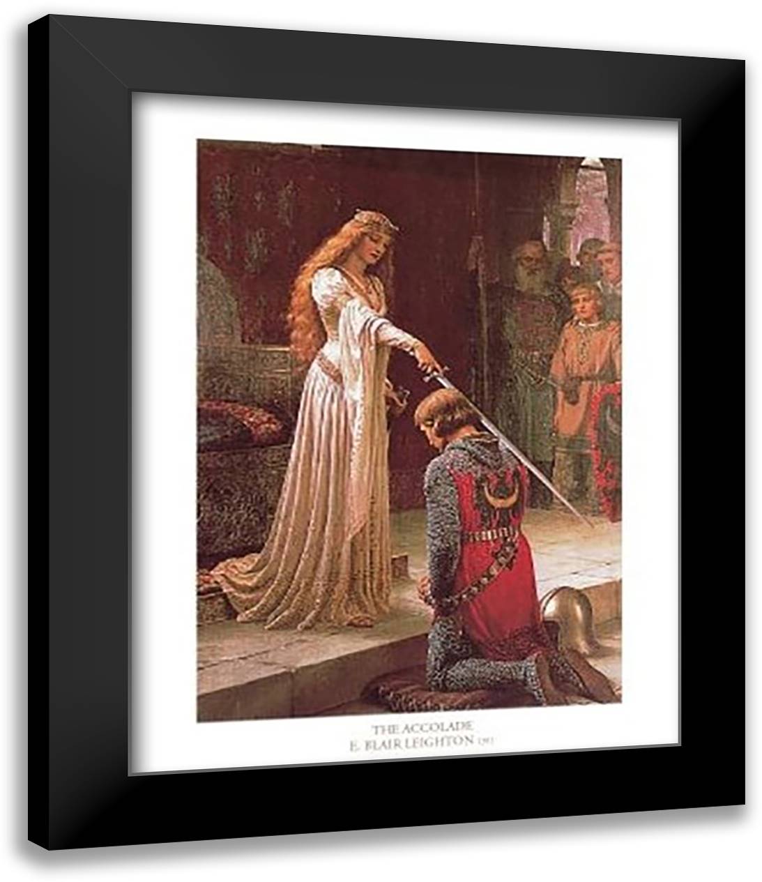 The Accolade 15x18 Black Modern Wood Framed Art Print Poster by Leighton, Edmund Blair