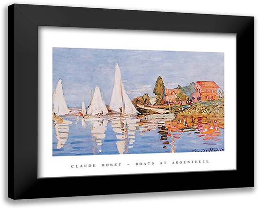 Boats At Argenteuil 18x15 Black Modern Wood Framed Art Print Poster by Monet, Claude