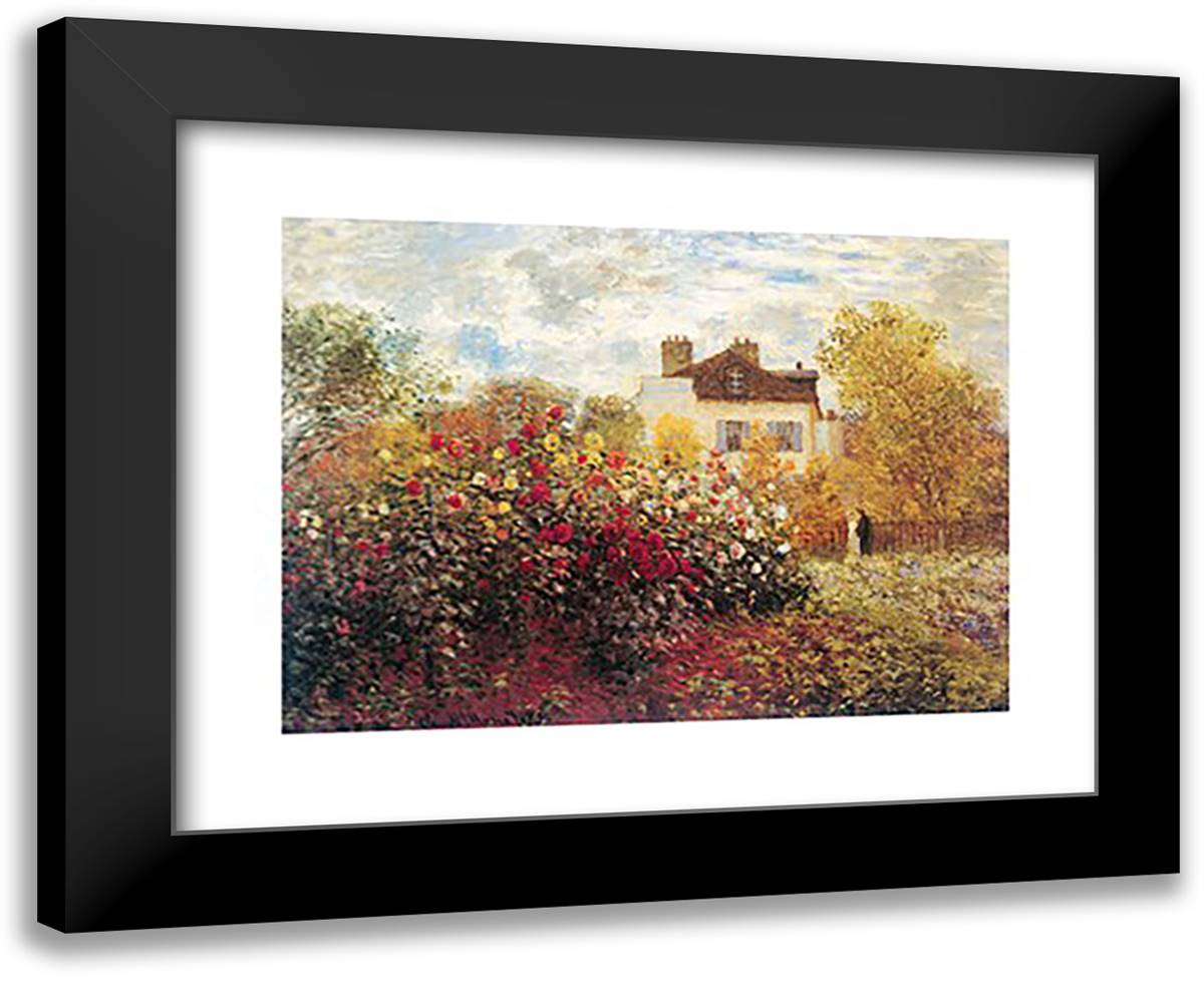 Garden At Argenteuil 18x15 Black Modern Wood Framed Art Print Poster by Monet, Claude