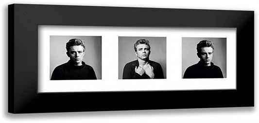 James Dean - Faces 40x16 Black Modern Wood Framed Art Print Poster