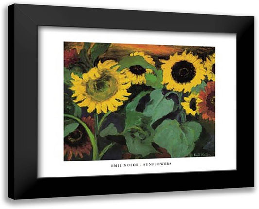 Sunflowers 18x15 Black Modern Wood Framed Art Print Poster by Nolde, Emil