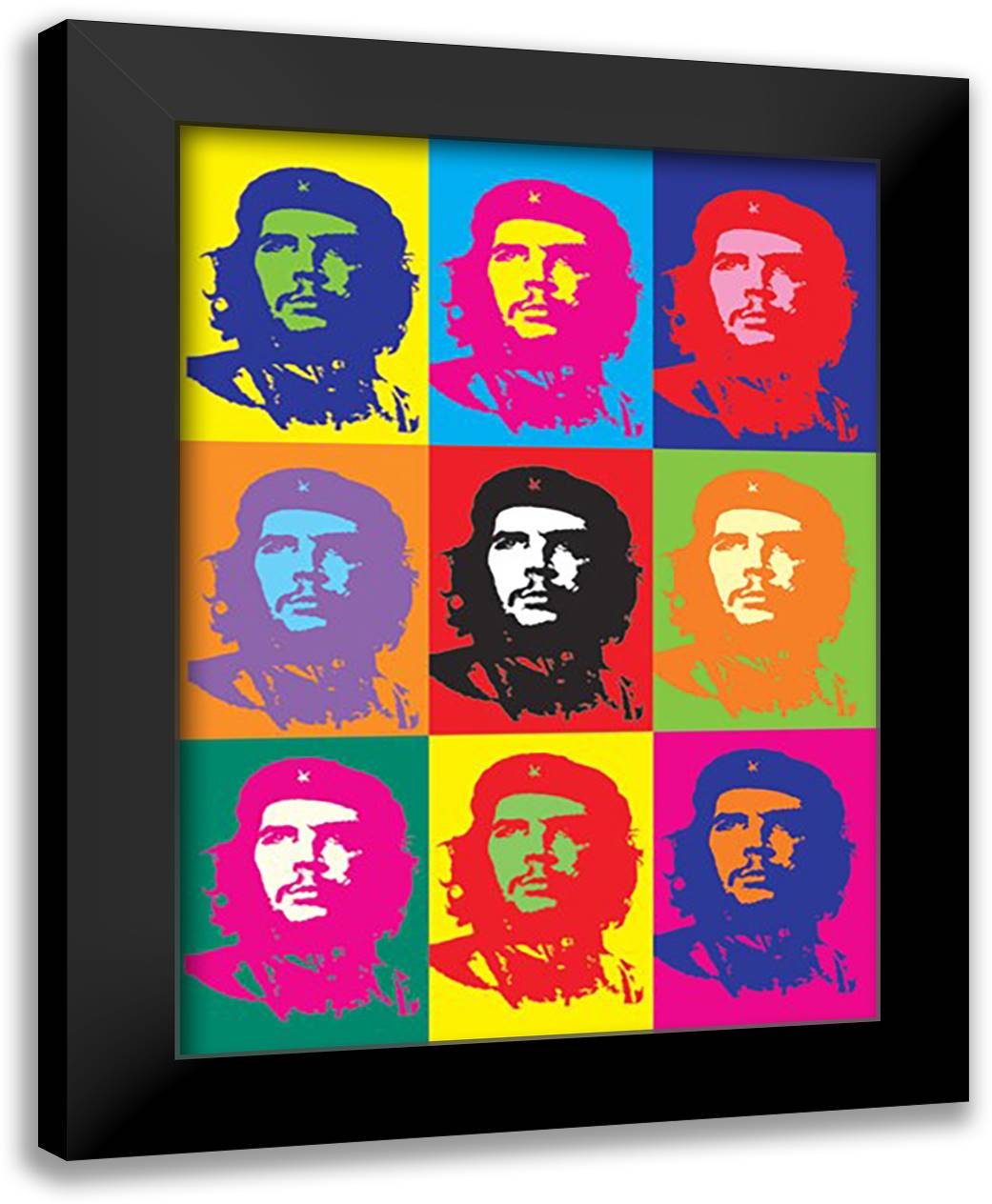 Che Gevara 28x38 Black Modern Wood Framed Art Print Poster