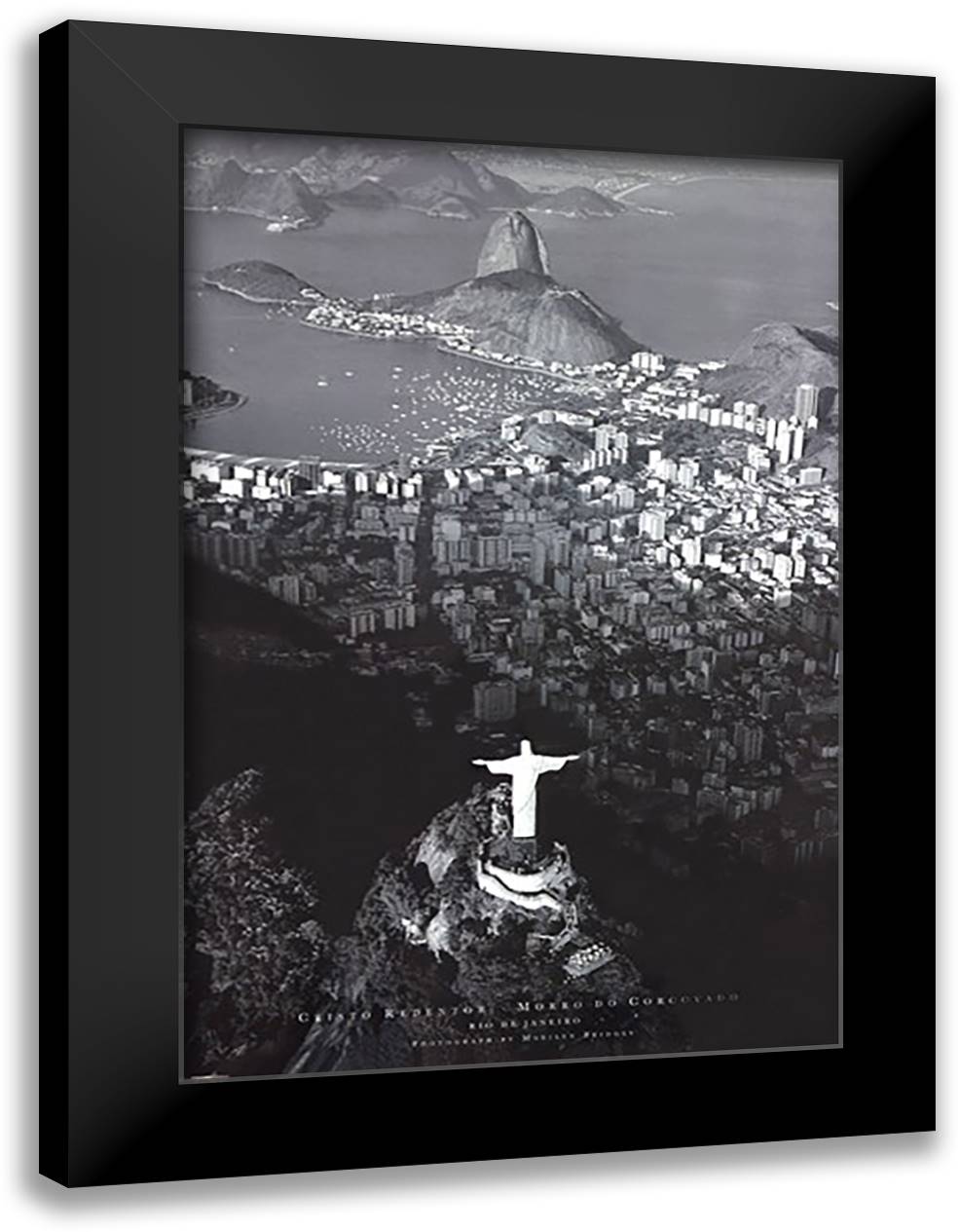 Rio De Janeiro 28x40 Black Modern Wood Framed Art Print Poster