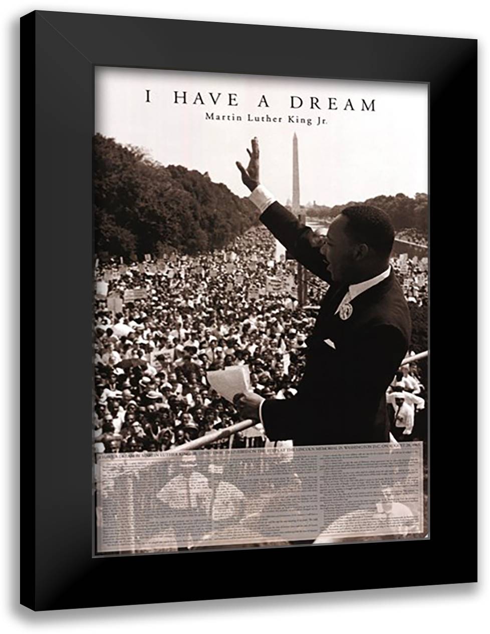 I Have A Dream - Martin Luther 28x40 Black Modern Wood Framed Art Print Poster