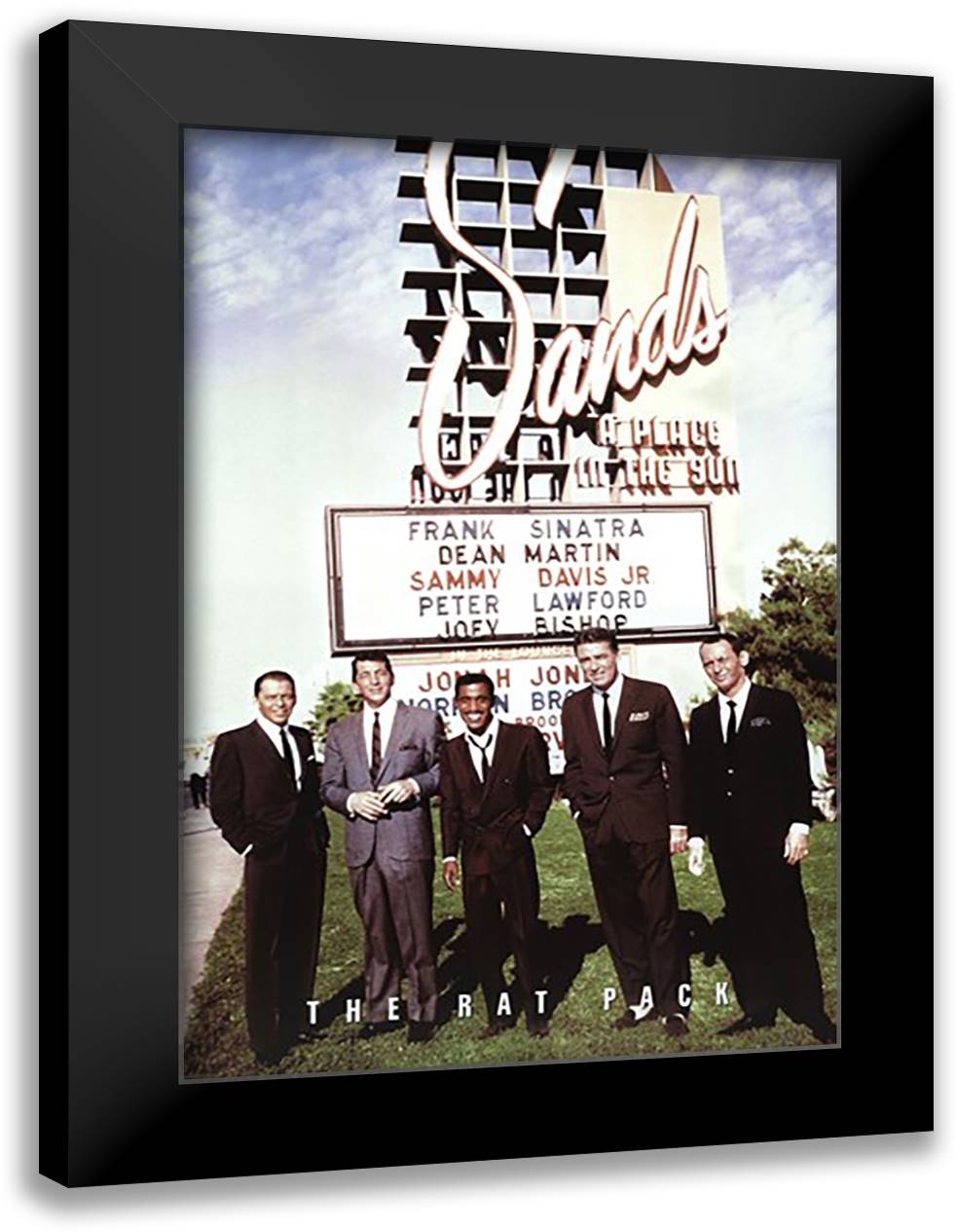 The Rat Pack - Sands 28x40 Black Modern Wood Framed Art Print Poster