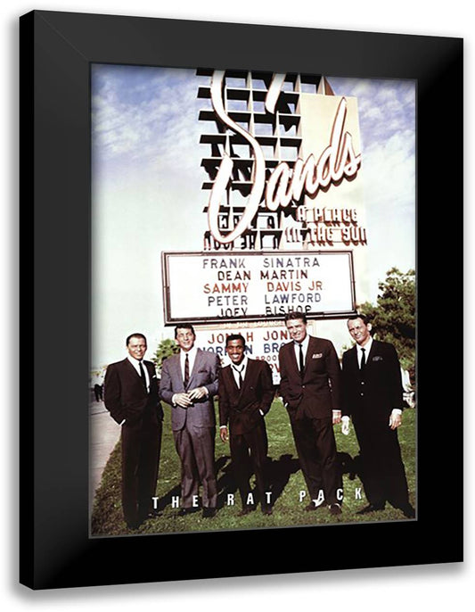 The Rat Pack - Sands 28x40 Black Modern Wood Framed Art Print Poster