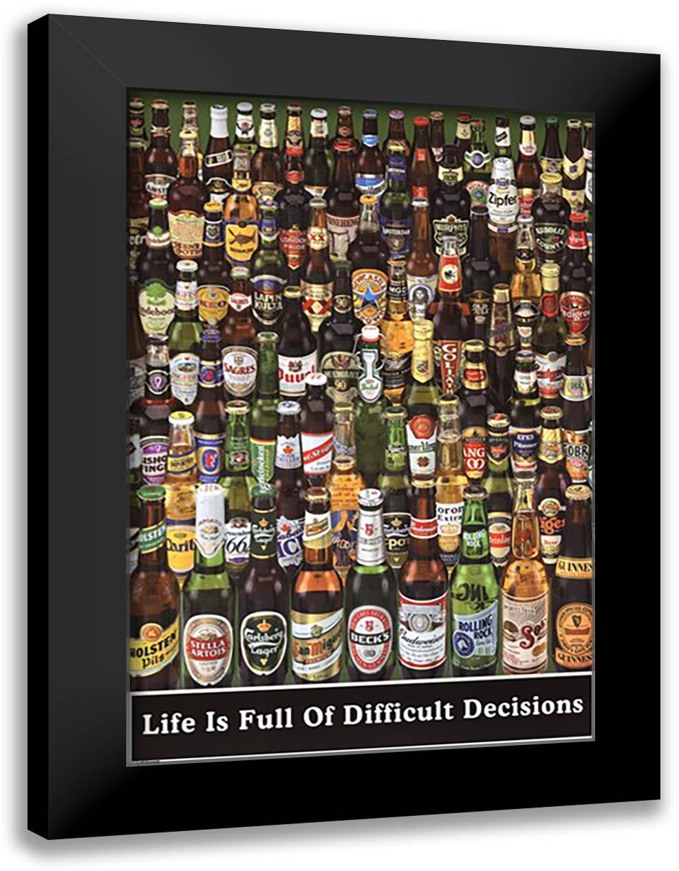 Beer Life Is Full Of Decisions 28x40 Black Modern Wood Framed Art Print Poster