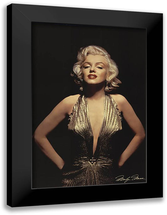 Marilyn Monroe (Gold) 28x40 Black Modern Wood Framed Art Print Poster