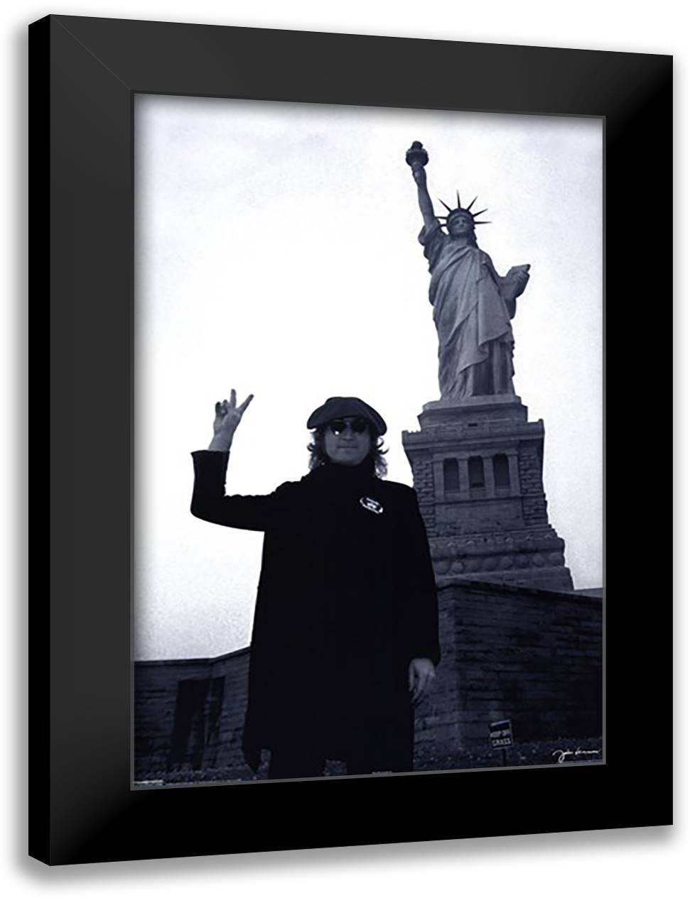 John Lennon - Liberty 28x38 Black Modern Wood Framed Art Print Poster