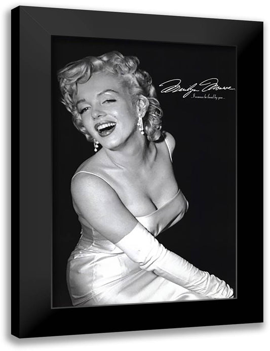 Marilyn Monroe (Loved by You) 28x40 Black Modern Wood Framed Art Print Poster