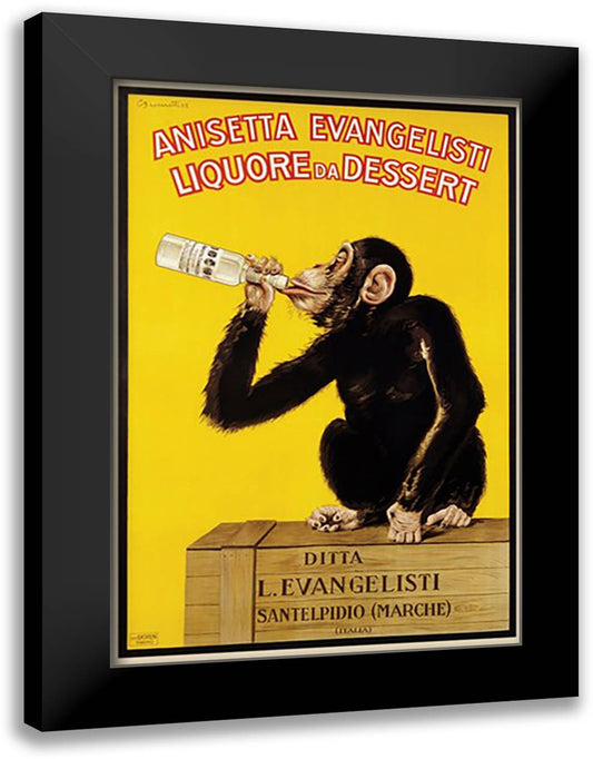 Anisetta Evangelisti (Monkey) 28x40 Black Modern Wood Framed Art Print Poster