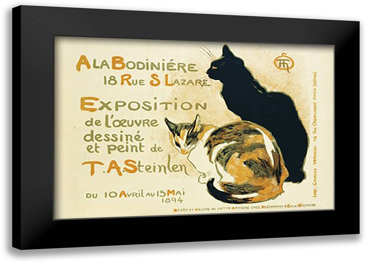 Exposition (Steinlein Cats) 40x28 Black Modern Wood Framed Art Print Poster