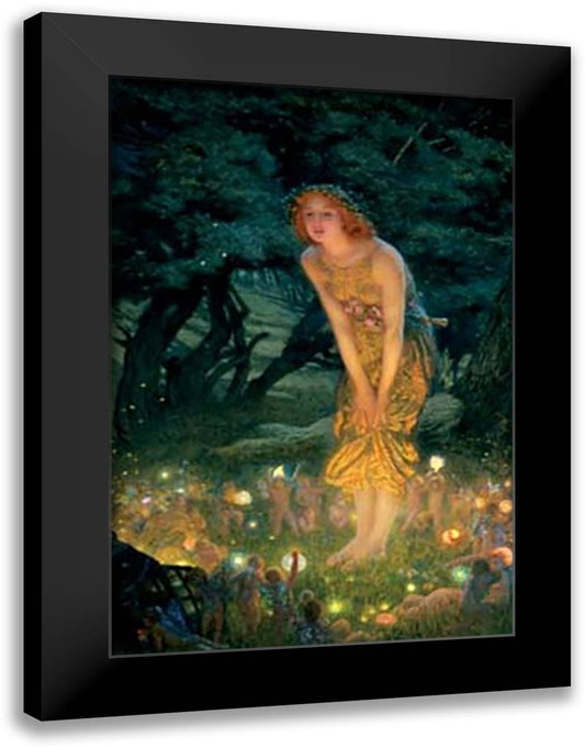 Midsummer Eve, c.1908 28x40 Black Modern Wood Framed Art Print Poster by Hughes, Edward Robert