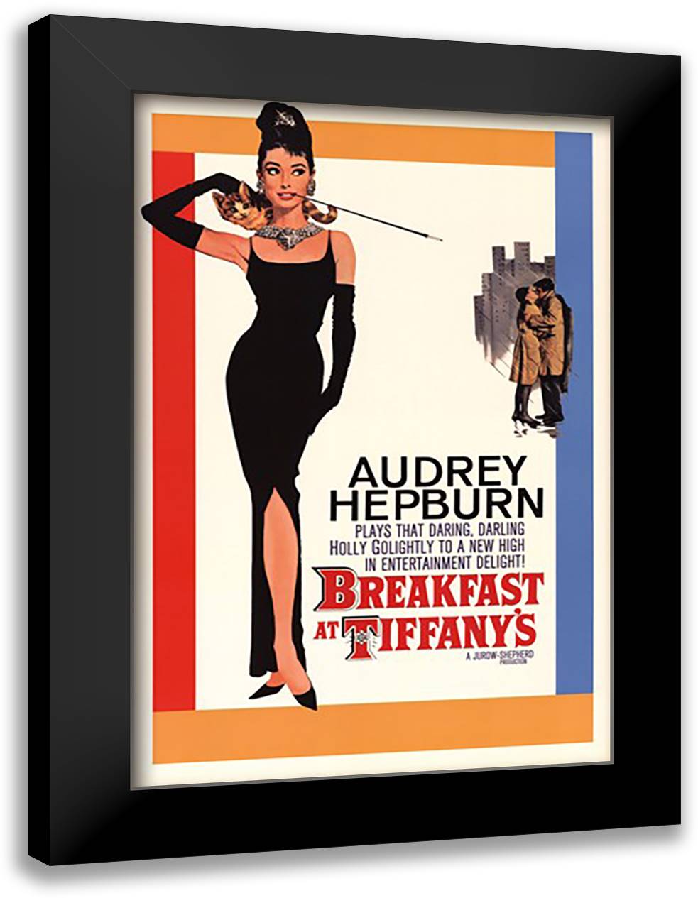 Breakfast at Tiffany's (One-Sheet) 28x40 Black Modern Wood Framed Art Print Poster