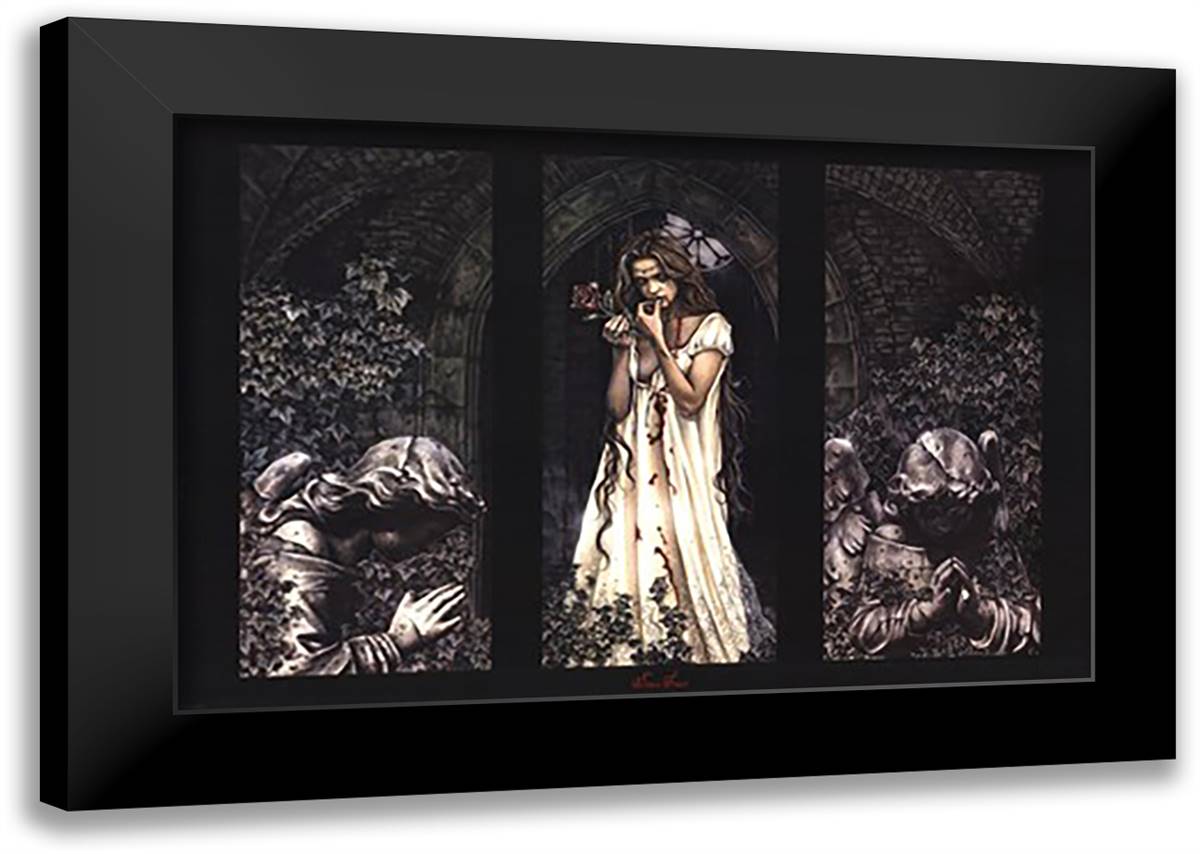 Rose (triptych) 40x28 Black Modern Wood Framed Art Print Poster by Frances, Victoria