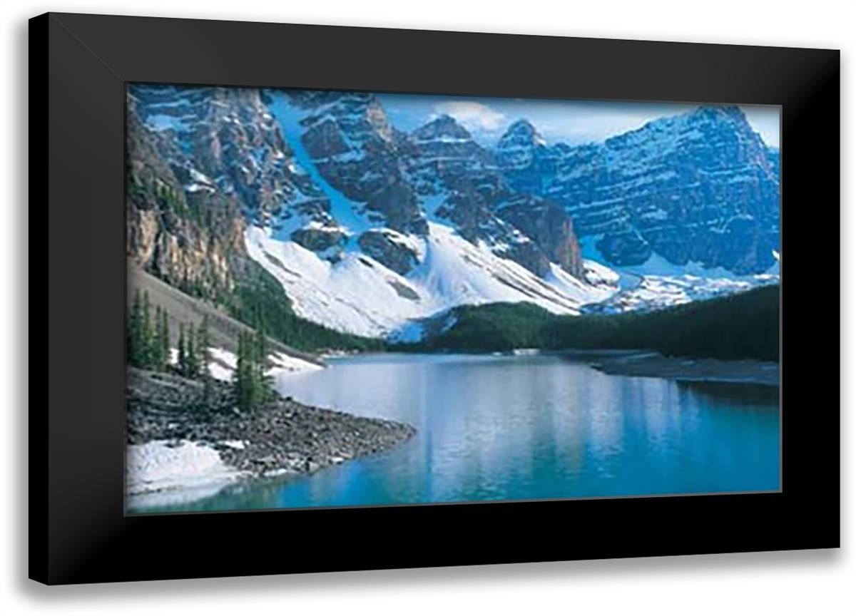 Rocky Mountains 40x28 Black Modern Wood Framed Art Print Poster