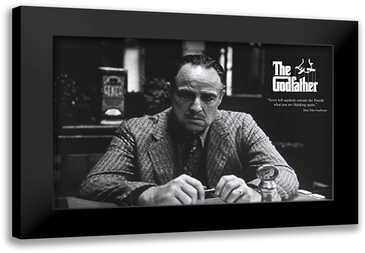 Godfather 40x28 Black Modern Wood Framed Art Print Poster