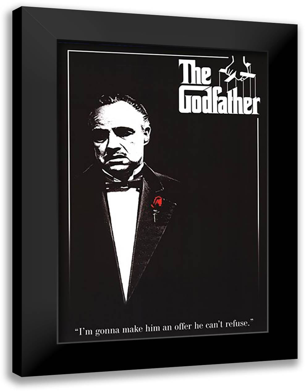 Godfather - Red Rose 28x40 Black Modern Wood Framed Art Print Poster