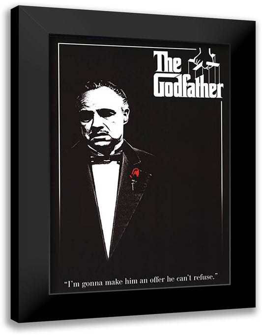 Godfather - Red Rose 28x40 Black Modern Wood Framed Art Print Poster