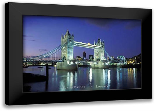 Tower Bridge - London 40x28 Black Modern Wood Framed Art Print Poster