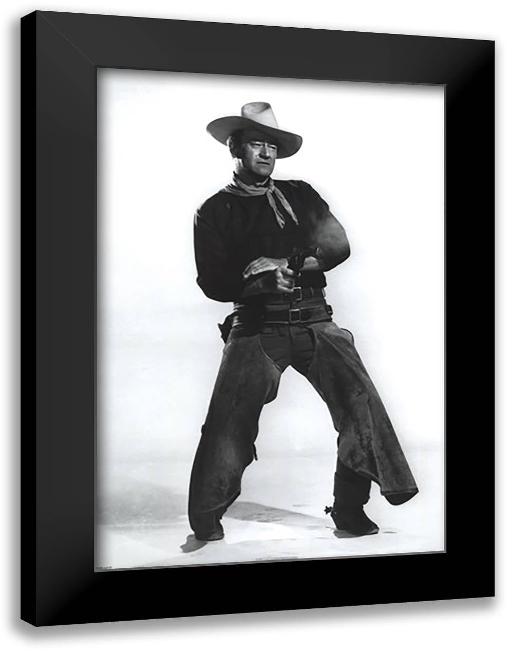 John Wayne - Gun 28x40 Black Modern Wood Framed Art Print Poster