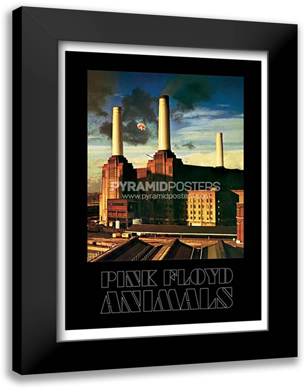 Pink Floyd - Animals 28x40 Black Modern Wood Framed Art Print Poster