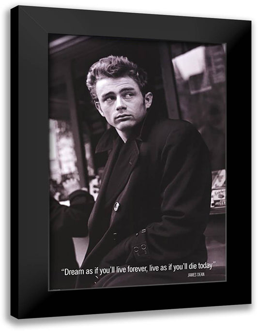 James Dean - Dream 28x40 Black Modern Wood Framed Art Print Poster