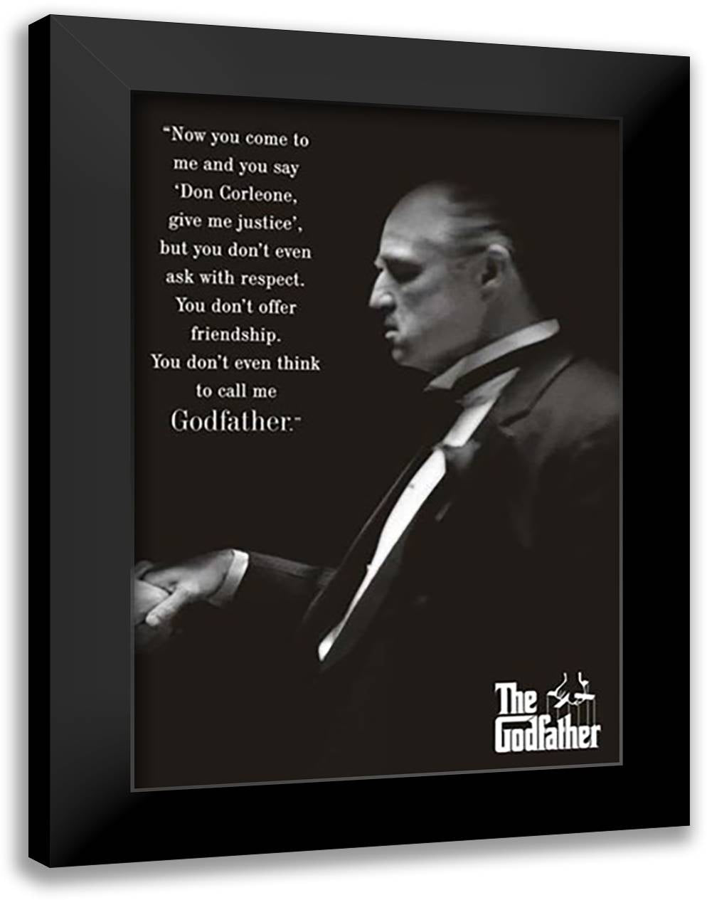 The Godfather - Respect 28x40 Black Modern Wood Framed Art Print Poster