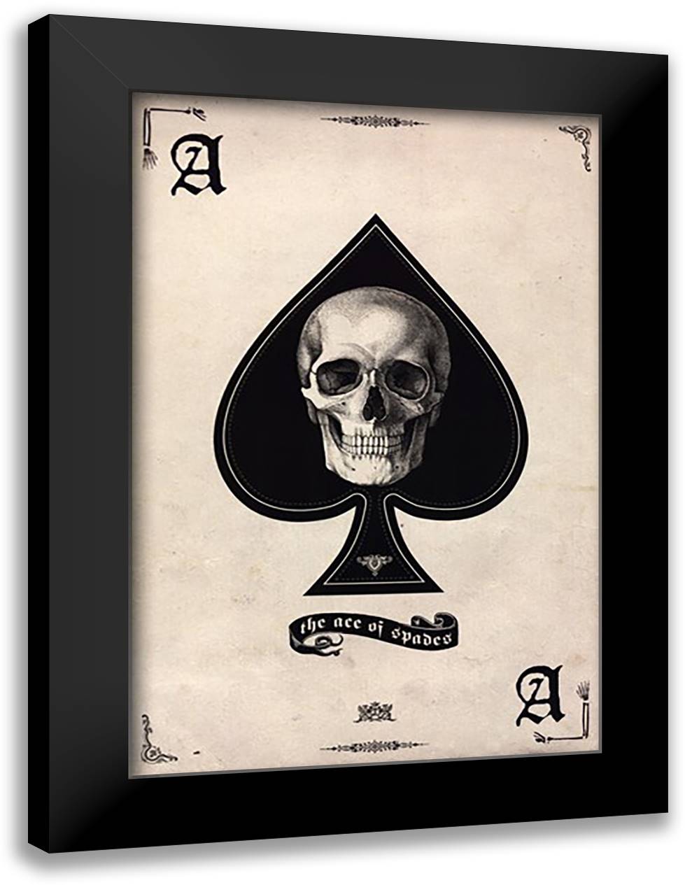 Ace of Spades 28x40 Black Modern Wood Framed Art Print Poster