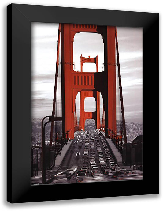 Golden Gate Bridge 28x40 Black Modern Wood Framed Art Print Poster