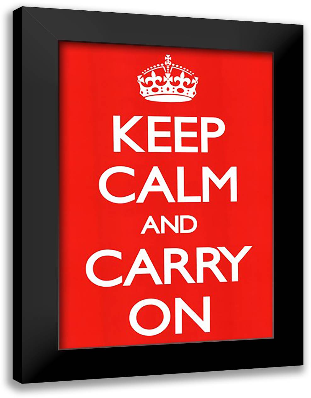 Keep Calm (RED) 28x40 Black Modern Wood Framed Art Print Poster