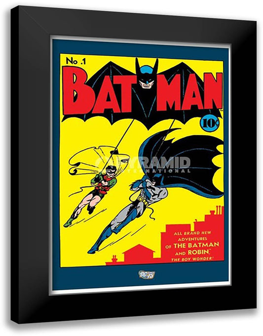 Batman (No.1) 28x40 Black Modern Wood Framed Art Print Poster