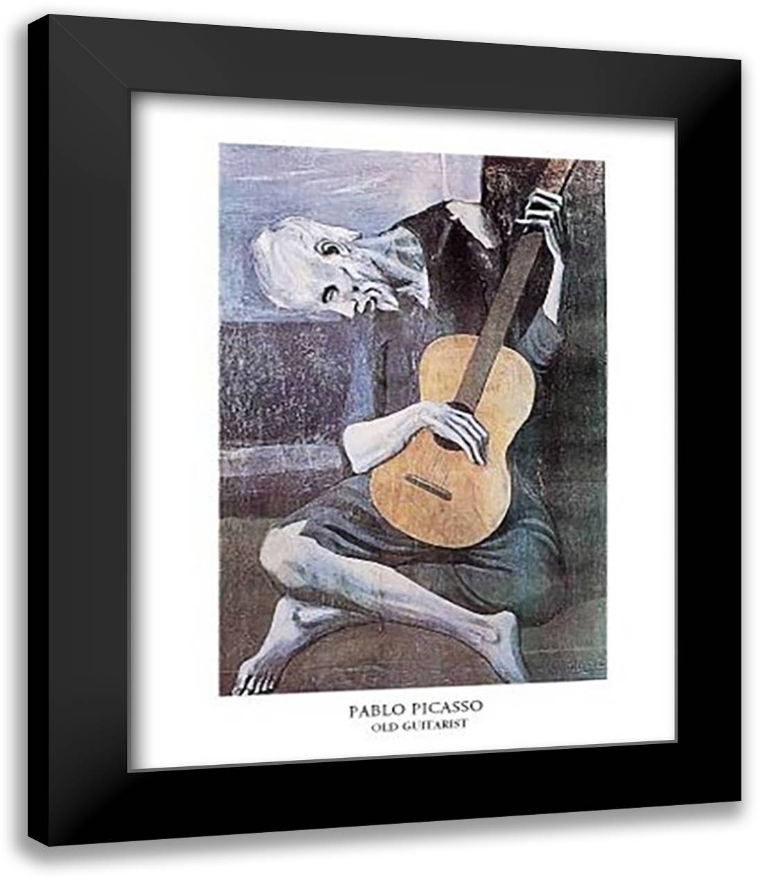 The Old Guitarist 15x18 Black Modern Wood Framed Art Print Poster by Picasso, Pablo