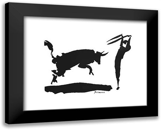 Bullfight III - Picador 18x15 Black Modern Wood Framed Art Print Poster by Picasso, Pablo