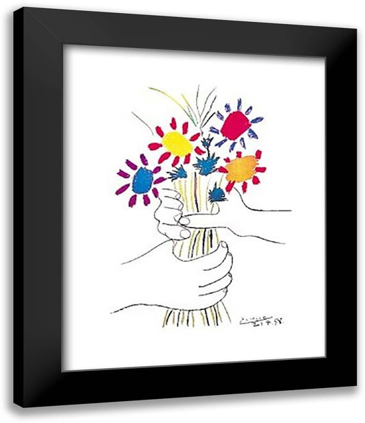 Petit Fleurs 15x18 Black Modern Wood Framed Art Print Poster by Picasso, Pablo