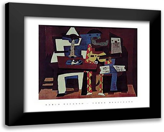 Three Musicians 18x15 Black Modern Wood Framed Art Print Poster by Picasso, Pablo