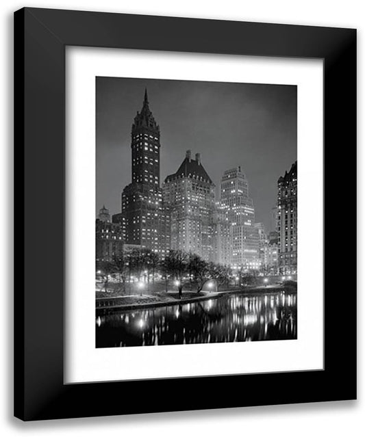 Central Park Around Midnight 28x36 Black Modern Wood Framed Art Print Poster