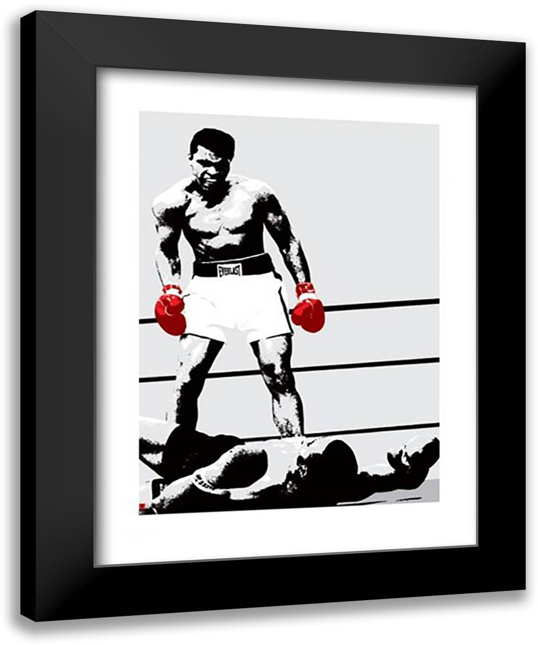 Ali - Gloves 28x36 Black Modern Wood Framed Art Print Poster