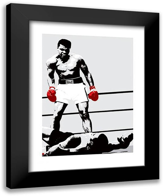 Ali - Gloves 28x36 Black Modern Wood Framed Art Print Poster