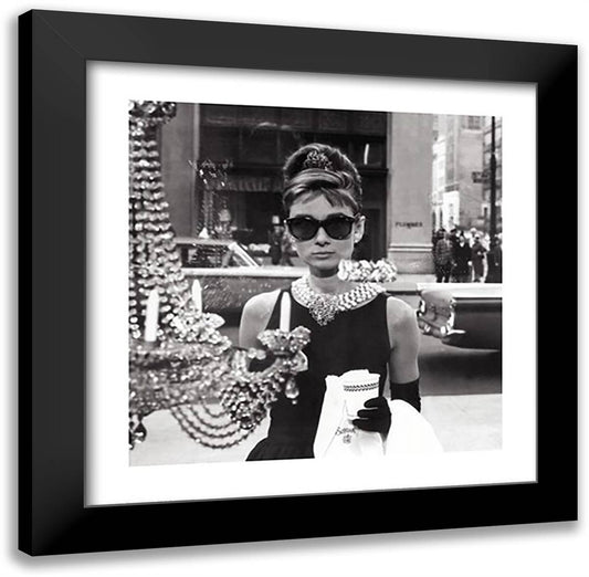 Audrey Hepburn (Window) 20x20 Black Modern Wood Framed Art Print Poster