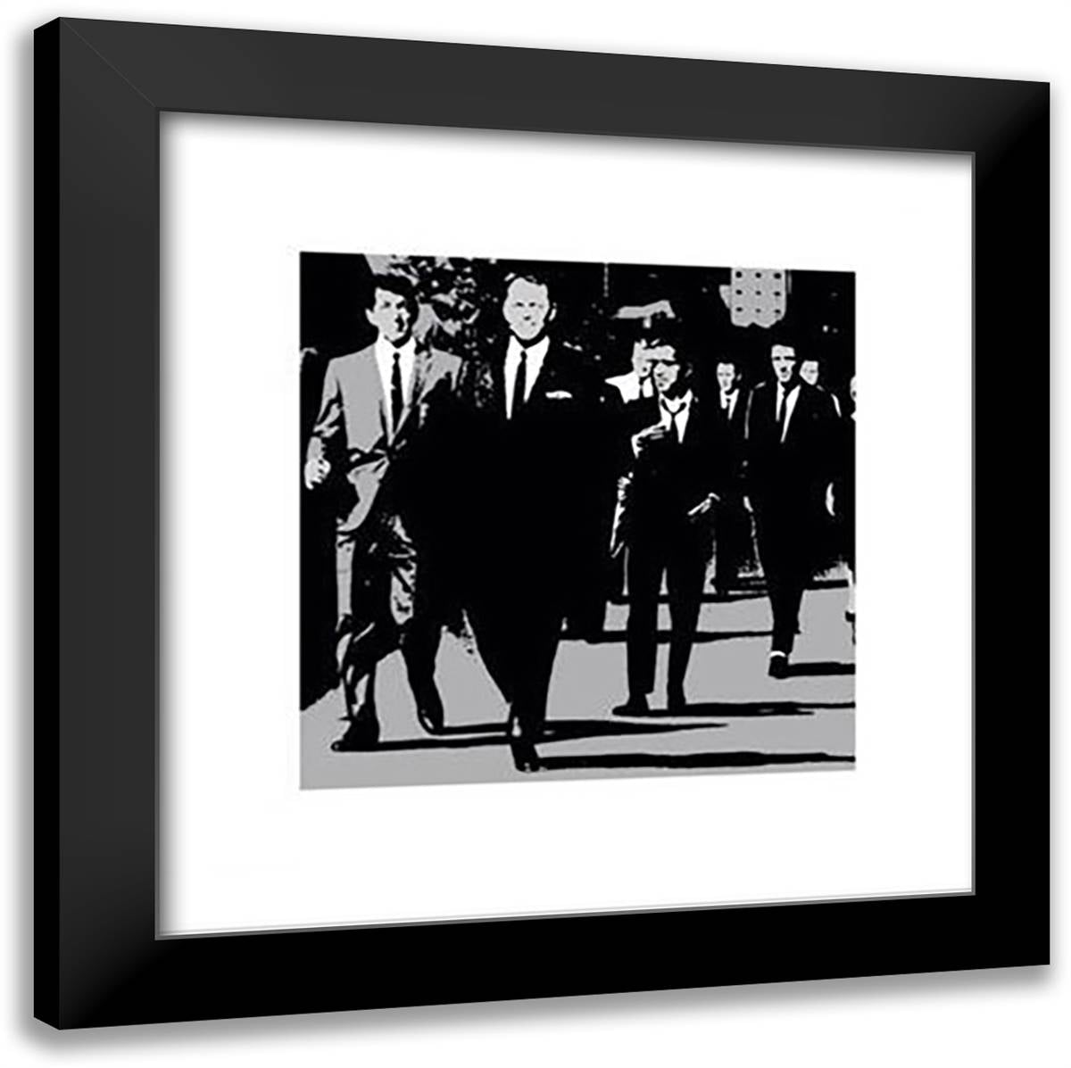 Rat Pack (Silver) 20x20 Black Modern Wood Framed Art Print Poster