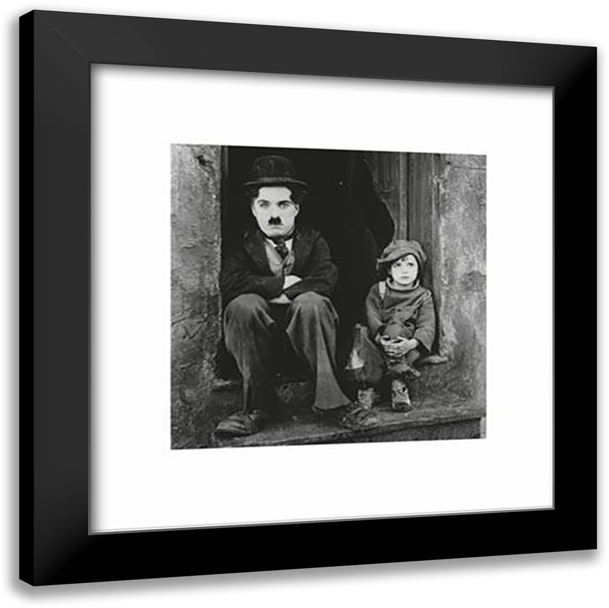 Charlie Chaplin (The Kid) 20x20 Black Modern Wood Framed Art Print Poster