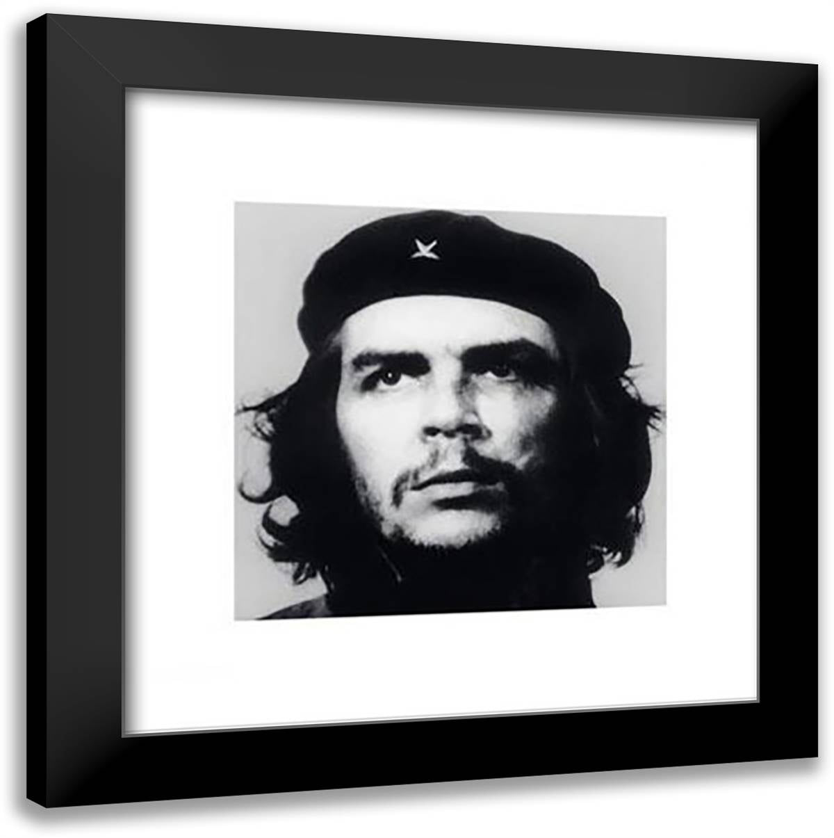 Che Guevara (Korda Portrait) 20x20 Black Modern Wood Framed Art Print Poster