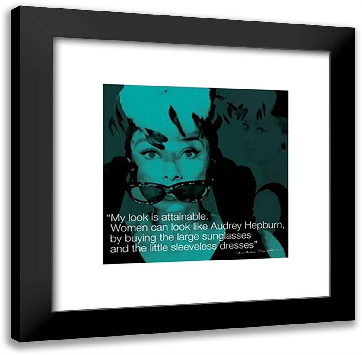 Audrey Hepburn - Quote 20x20 Black Modern Wood Framed Art Print Poster