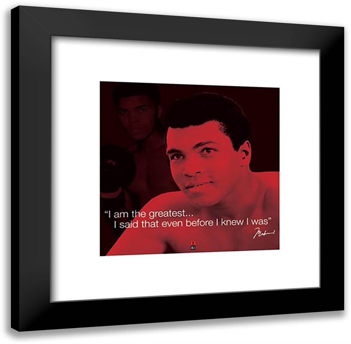 Muhammad Ali - Quote 20x20 Black Modern Wood Framed Art Print Poster