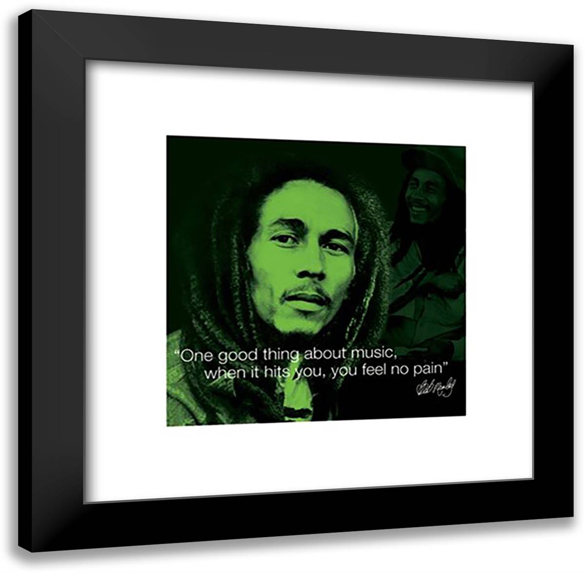 Bob Marley - Quote 20x20 Black Modern Wood Framed Art Print Poster