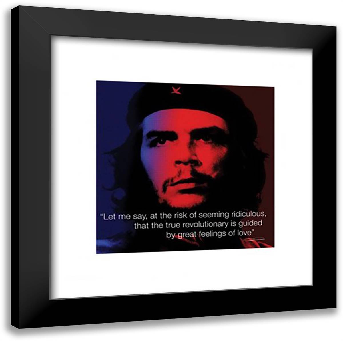 Che Guevara - Quote 20x20 Black Modern Wood Framed Art Print Poster