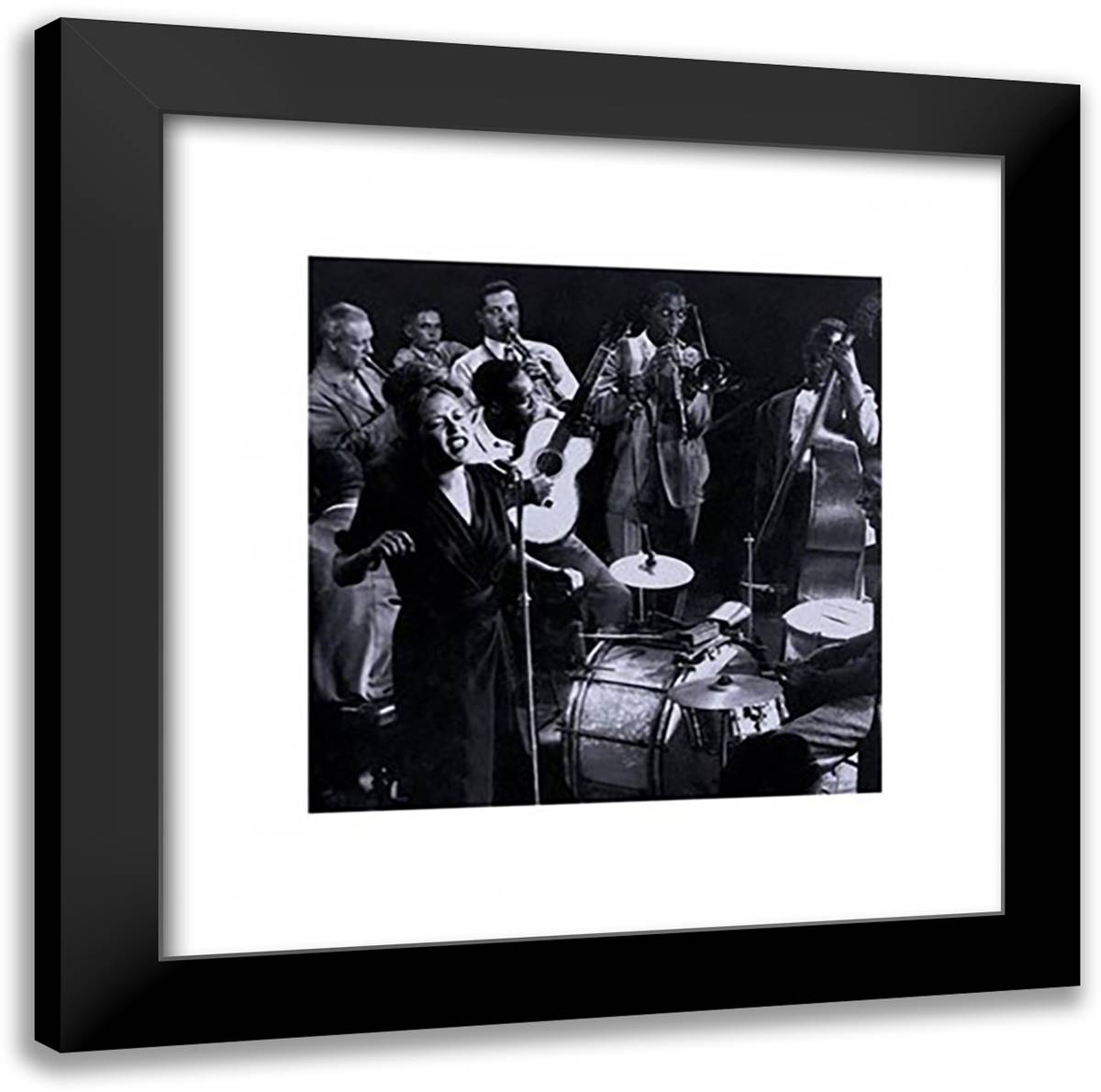 Billie Holiday - Lady Sings The Blues 20x20 Black Modern Wood Framed Art Print Poster