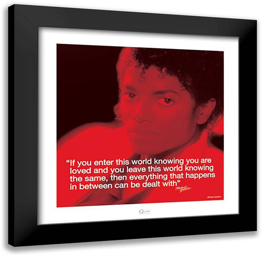 Michael Jackson - Loved - iQuote 20x20 Black Modern Wood Framed Art Print Poster
